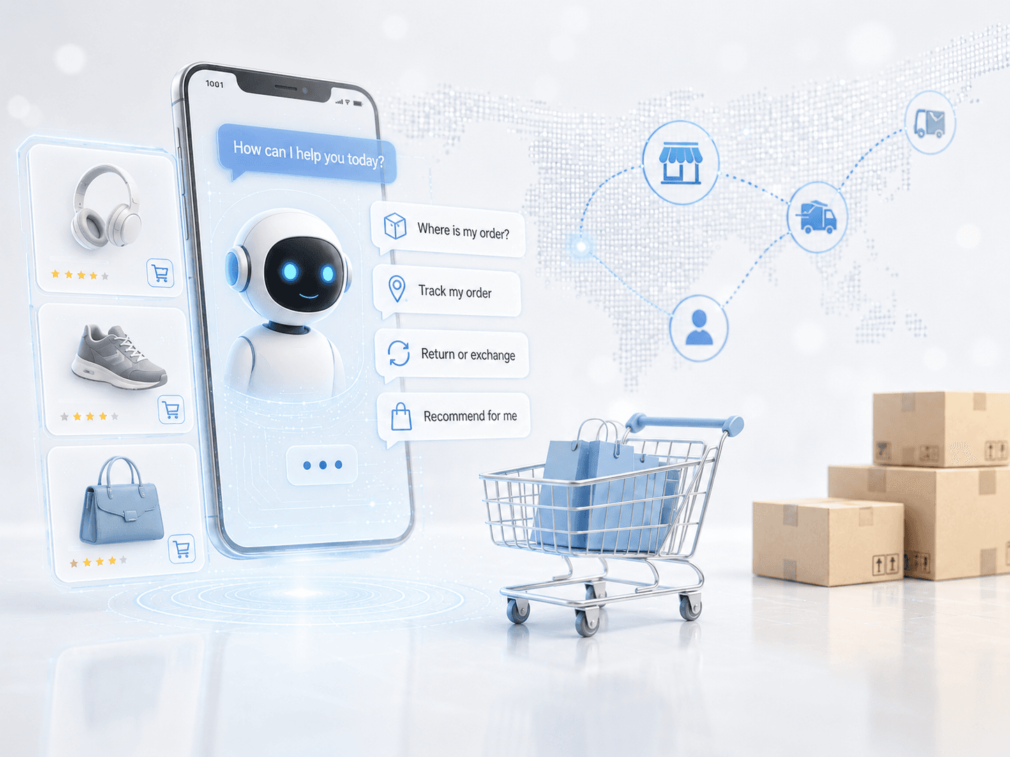 AI support dashboard for an eCommerce store